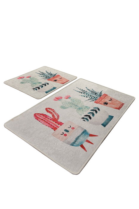 Mijölnir Juego de alfombras de baño Happy Cactus Multicolor Mijölnir Juego de alfombras de baño Happy Cactus Multicolor